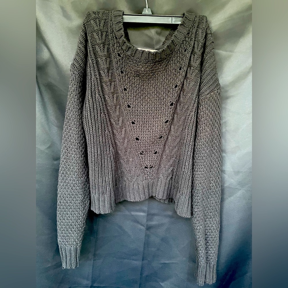 SO brand black crop sweater- size Large
